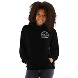 Glamping Unisex Hoodie, White Logo