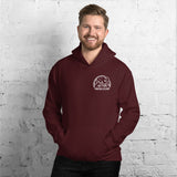 Glamping Unisex Hoodie, White Logo