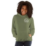 Glamping Unisex Hoodie, White Logo