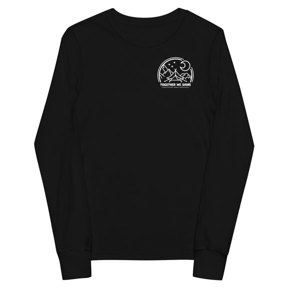 Glamping Youth long sleeve tee, White Logo